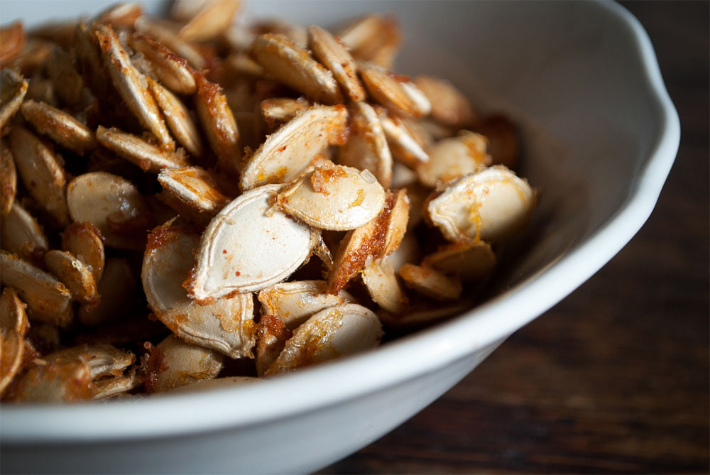 Sweet and Spicy Roasted Pumpkin Seeds