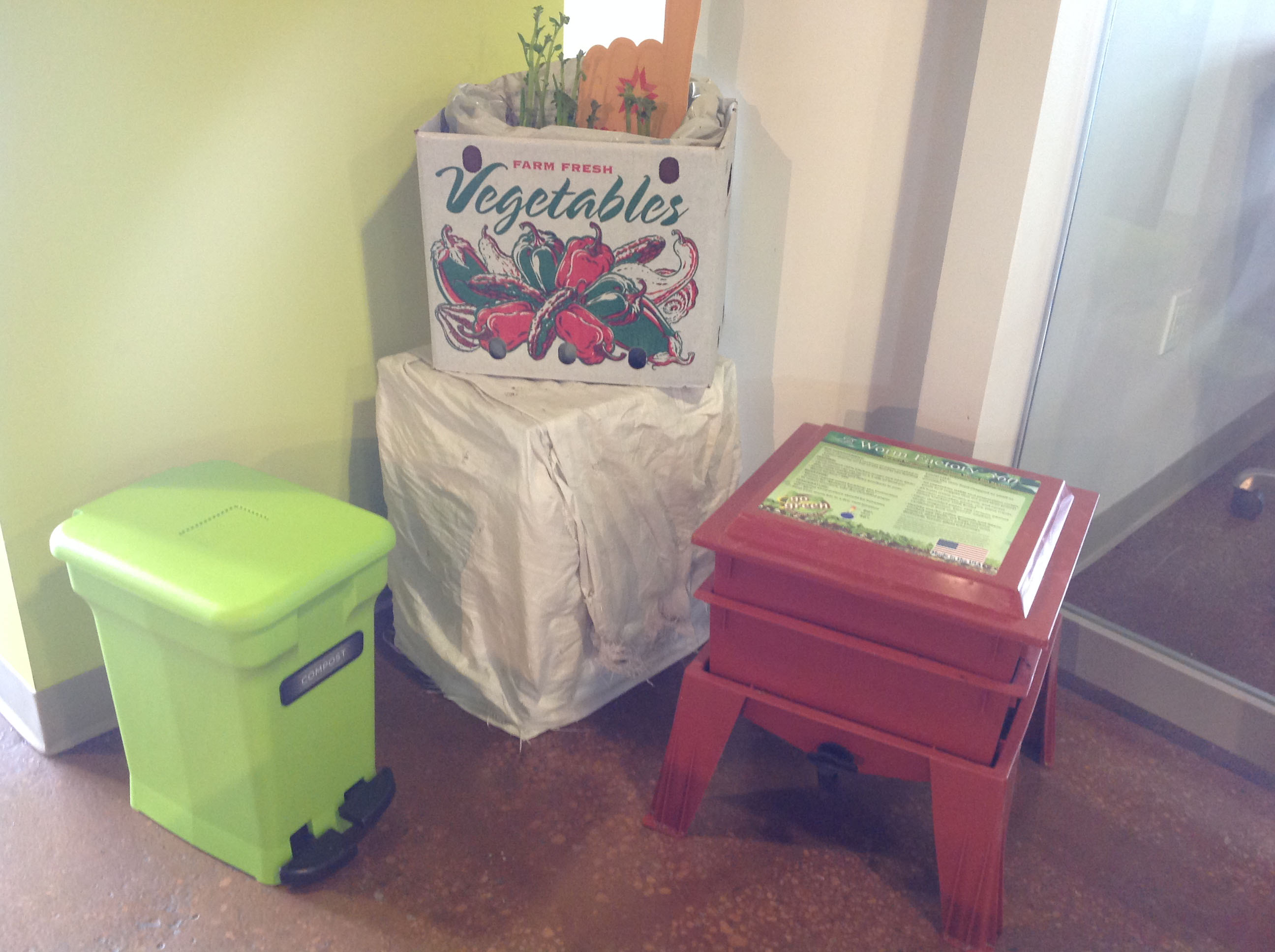 Our office composting system