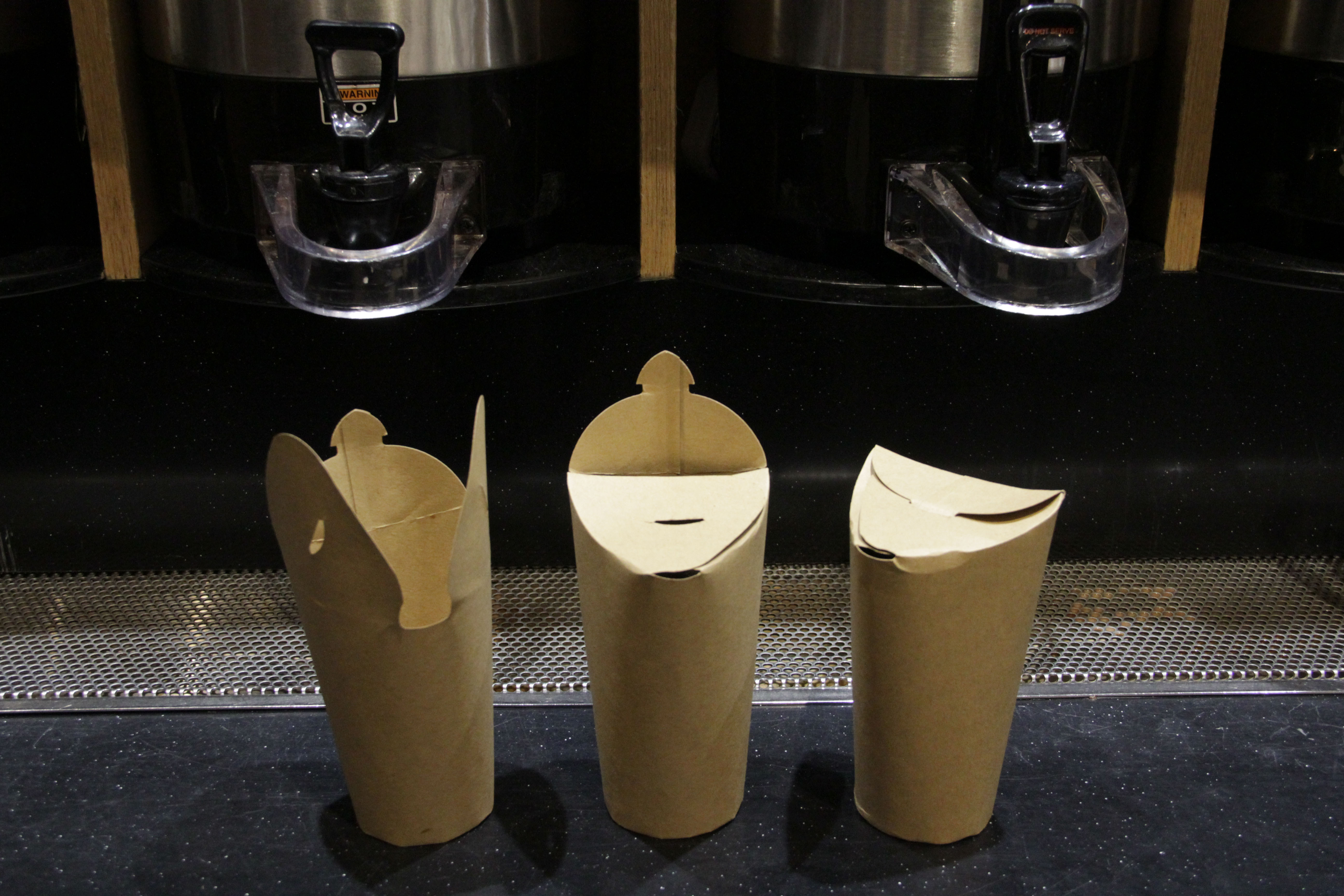 Three TrioCup coffee cups