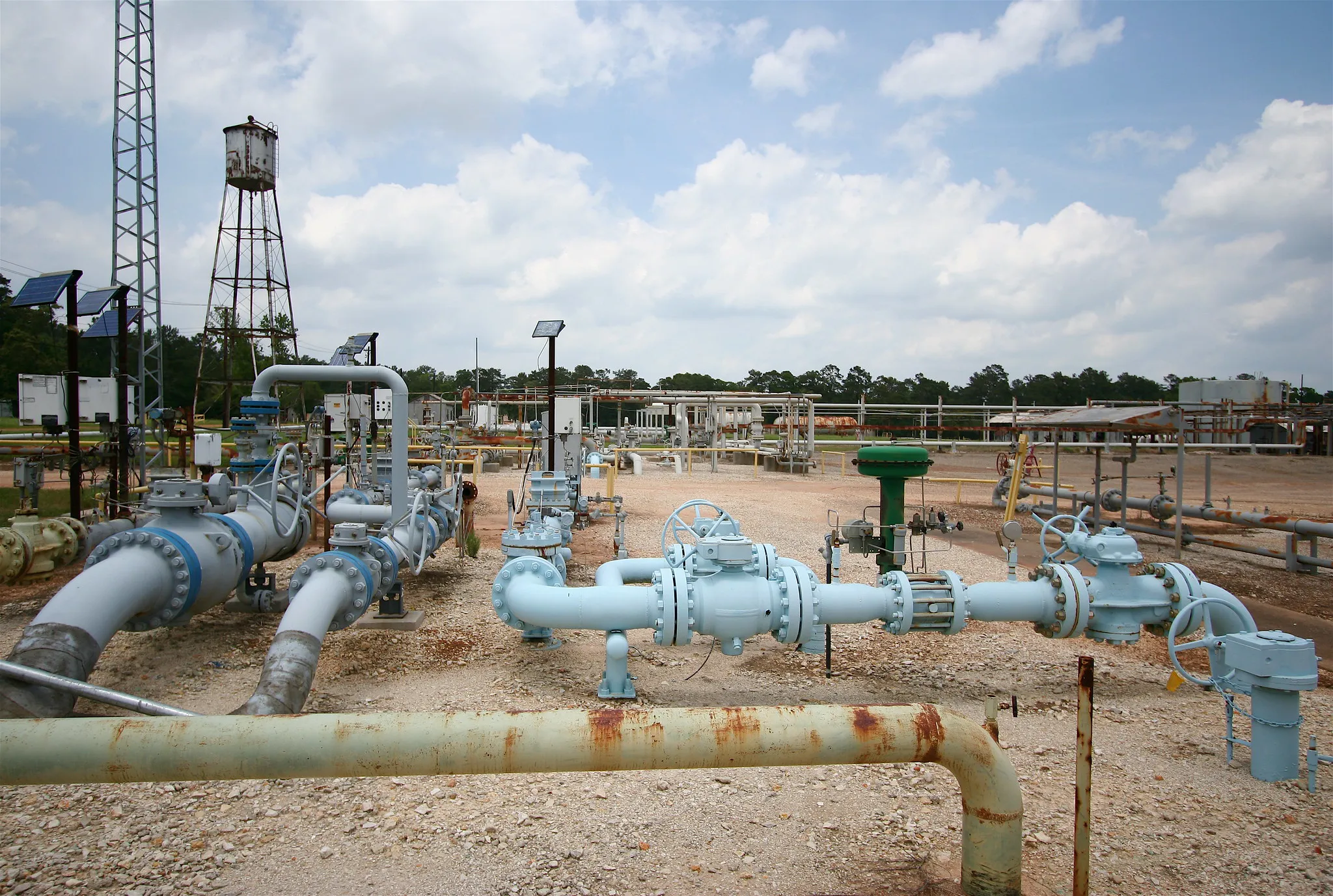 Natural gas processing facility in Southern Texas.