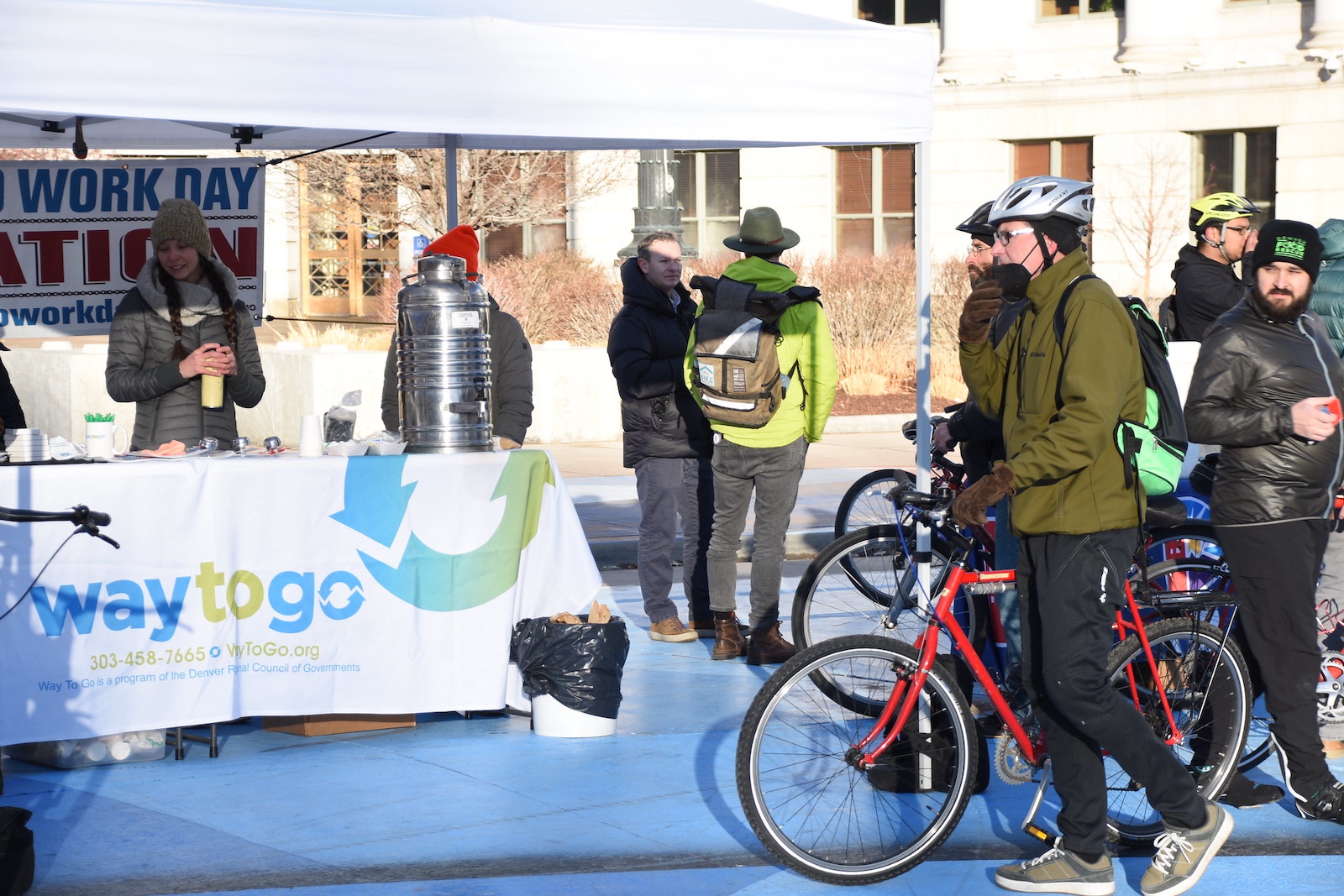 2022 Winter Bike to Work Day in Denver, Colorado. DRCOGorg